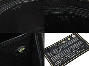 CHANEL シャネル ハンドバッグ 復刻トート A01804 ココマーク キャビアスキン ブラック シルバー金具 美品 中古 55926