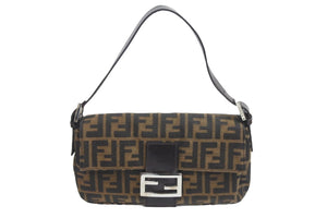 FENDI フェンディ ズッカ柄 マンマバケット ショルダーバッグ ワンショルダー ブラウン アクセサリーポーチ 美品 中古 55927 