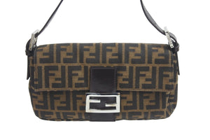 FENDI フェンディ ズッカ柄 マンマバケット ショルダーバッグ ワンショルダー ブラウン アクセサリーポーチ 美品 中古 55927 