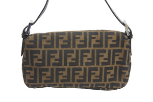 FENDI フェンディ ズッカ柄 マンマバケット ショルダーバッグ ワンショルダー ブラウン アクセサリーポーチ 美品 中古 55927 
