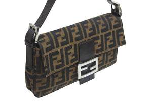 FENDI フェンディ ズッカ柄 マンマバケット ショルダーバッグ ワンショルダー ブラウン アクセサリーポーチ 美品 中古 55927 