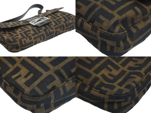 FENDI フェンディ ズッカ柄 マンマバケット ショルダーバッグ ワンショルダー ブラウン アクセサリーポーチ 美品 中古 55927 