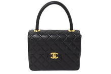 Load image into Gallery viewer, CHANEL シャネル ハンドバッグ マトラッセ ラムスキン ココマーク ブラック ターンロック ゴールド金具 美品 中古 55928