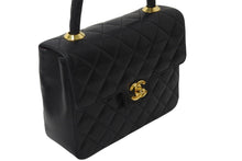 Load image into Gallery viewer, CHANEL シャネル ハンドバッグ マトラッセ ラムスキン ココマーク ブラック ターンロック ゴールド金具 美品 中古 55928