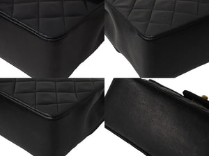 CHANEL シャネル ハンドバッグ マトラッセ ラムスキン ココマーク ブラック ターンロック ゴールド金具 美品 中古 55928
