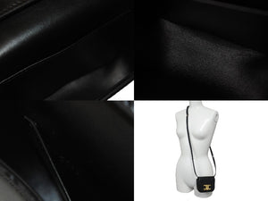 CELINE セリーヌ ショルダーバッグ ミニ クロード カーフスキン ブラック 10I513DPV.38NO ゴールド金具 美品 中古 55944