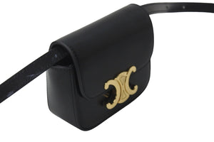 CELINE セリーヌ ショルダーバッグ ミニ クロード カーフスキン ブラック 10I513DPV.38NO ゴールド金具 美品 中古 55944