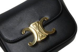 CELINE セリーヌ ショルダーバッグ ミニ クロード カーフスキン ブラック 10I513DPV.38NO ゴールド金具 美品 中古 55944