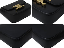 Load image into Gallery viewer, CELINE セリーヌ ショルダーバッグ ミニ クロード カーフスキン ブラック 10I513DPV.38NO ゴールド金具 美品 中古 55944