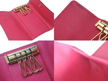 Load image into Gallery viewer, LOUIS VUITTON ルイヴィトン キーケース M93732 ミュルティクレ4連 モノグラムキャンバス ブラック ピンク 良品 中古 55957