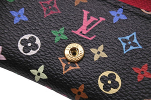 LOUIS VUITTON ルイヴィトン キーケース M93732 ミュルティクレ4連 モノグラムキャンバス ブラック ピンク 良品 中古 55957
