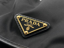 画像をギャラリービューアに読み込む, PRADA プラダ リュック デイパック 三角プレートロゴ ナイロン レザー ブラック ゴールド金具 ユニセックス 美品 中古 55958 