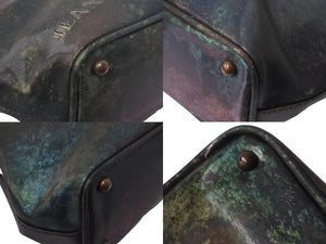 Jean Paul GAULTIER ジャンポール・ゴルチェ 2WAYショルダーハンドバッグ Vサイバー 玉虫色ガマ口 銅メッキ金具 美品 中古 55963 