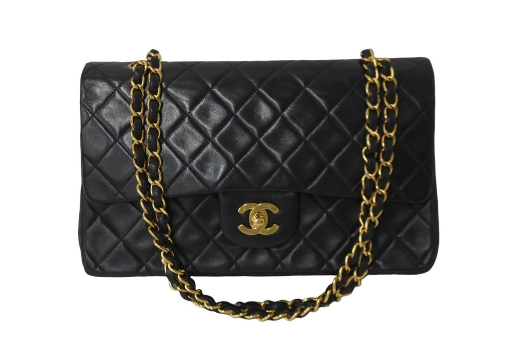 CHANEL シャネル マトラッセ Wフラップ チェーン ショルダーバッグ 2番台 ゴールド金具 ココマーク ロゴ 中古 55964
