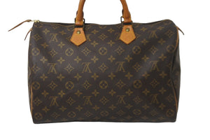 LOUIS VUITTON ルイヴィトン ボストンバッグ M41107 スピーディ35 モノグラムキャンバス ブラウン ゴールド金具 美品 中古 55967