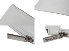 Load image into Gallery viewer, CHANEL シャネル ポーチ コインケース ココマーク 9番台 シリアルシール レザー ホワイト ピンク シルバー金具 美品 中古 55972