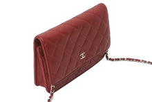 Load image into Gallery viewer, CHANEL シャネル ショルダーバッグ マトラッセ チェーンウォレット ラムスキン 22番台 レッド シルバー金具 美品 中古 55979