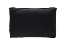 Load image into Gallery viewer, LOEWE ロエベ ポーチ 化粧ポーチ バニティ ロゴ入り 箱付き 100409 ブラック シルバー金具 美品 中古 55982