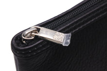 Load image into Gallery viewer, LOEWE ロエベ ポーチ 化粧ポーチ バニティ ロゴ入り 箱付き 100409 ブラック シルバー金具 美品 中古 55982
