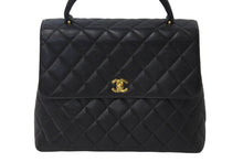 Load image into Gallery viewer, CHANEL シャネル ケリー型 ハンドバッグ トップハンドル 5番台 キャビアスキン ブラック シルバー金具 美品 中古 55987