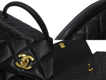 Load image into Gallery viewer, CHANEL シャネル ケリー型 ハンドバッグ トップハンドル 5番台 キャビアスキン ブラック シルバー金具 美品 中古 55987