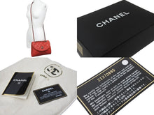 Load image into Gallery viewer, 新品同様 CHANEL シャネル チェーンショルダーバッグ ココマーク キャビアスキン ステッチ 21番台 2015年 レッド 中古 55992