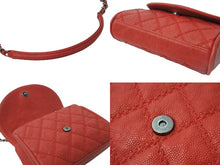 Load image into Gallery viewer, 新品同様 CHANEL シャネル チェーンショルダーバッグ ココマーク キャビアスキン ステッチ 21番台 2015年 レッド 中古 55992