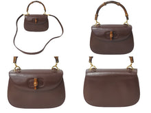 Load image into Gallery viewer, GUCCI グッチ バンブー 2WAYバッグ ハンドバッグ ショルダーバッグ 000 46 0018 レザー ブラウン ゴールド金具 美品 中古 55993