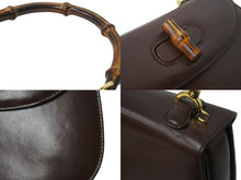 Load image into Gallery viewer, GUCCI グッチ バンブー 2WAYバッグ ハンドバッグ ショルダーバッグ 000 46 0018 レザー ブラウン ゴールド金具 美品 中古 55993