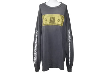SAINT MICHAEL セントマイケル × 河村康輔 コラボ 1ドル紙幣モチーフ コットン グレー XXXL SM-A22-0000-083 美品 中古 56006 