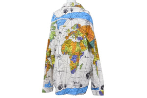SAINT MICHAEL セントマイケル × DR WOO ドクター・ウー コラボ 長袖シャツ SLEEPWEAR パジャマ 世界地図 総柄 XL 美品 中古 56007 