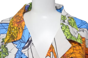 SAINT MICHAEL セントマイケル × DR WOO ドクター・ウー コラボ 長袖シャツ SLEEPWEAR パジャマ 世界地図 総柄 XL 美品 中古 56007 