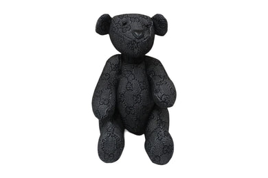 GUCCI グッチ GGキャンバス ぬいぐるみ 人形 テディーベア クマ ブラック 黒 7077722 美品 中古 56020