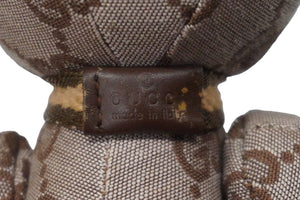 GUCCI グッチ GGキャンバス ぬいぐるみ 人形 テディーベア クマ ベージュ ピンク 7077722 美品 中古 56022