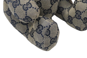 GUCCI グッチ GGキャンバス ぬいぐるみ 人形 テディーベア クマ ベージュ ネイビー 7077722 美品 中古 56023
