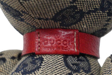 Load image into Gallery viewer, GUCCI グッチ GGキャンバス ぬいぐるみ 人形 テディーベア クマ ベージュ ネイビー 7077722 美品 中古 56023