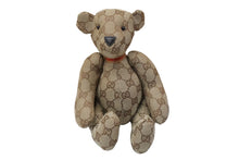 Load image into Gallery viewer, GUCCI グッチ GGキャンバス ぬいぐるみ 人形 テディーベア クマ ベージュ ブラウン 7077722 美品 中古 56025