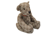 Load image into Gallery viewer, GUCCI グッチ GGキャンバス ぬいぐるみ 人形 テディーベア クマ ベージュ ブラウン 7077722 美品 中古 56025