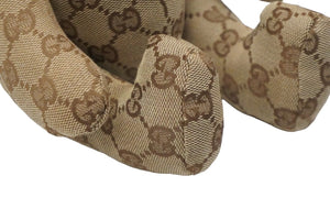 GUCCI グッチ GGキャンバス ぬいぐるみ 人形 テディーベア クマ ベージュ ブラウン 7077722 美品 中古 56025