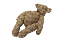 Load image into Gallery viewer, GUCCI グッチ GGキャンバス ぬいぐるみ 人形 テディーベア クマ ベージュ ブラウン 7077722 美品 中古 56025