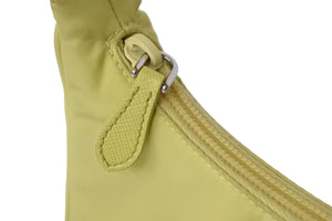 PRADA プラダ ハンドバッグ ミニバッグ 三角プレートロゴ テスート ナイロン 1NE515 イエロー シルバー金具 美品 中古 56057