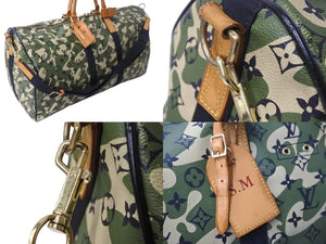 LOUIS VUITTON ルイヴィトン ボストンバッグ キーポルバンドリエール55 カモフラージュ村上隆 M95774 ゴールド金具 良品 中古 56059