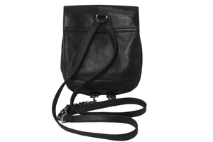 CHANEL シャネル ミニリュック チェーン レザー ココマーク ステッチ 4番台 ブラック シルバー金具 美品 中古 56063