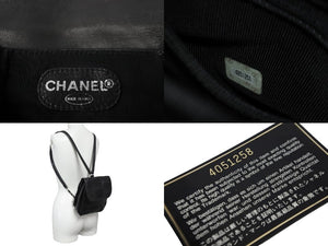 CHANEL シャネル ミニリュック チェーン レザー ココマーク ステッチ 4番台 ブラック シルバー金具 美品 中古 56063
