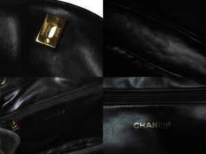 CHANEL シャネル ヴィンテージ リュック ココマーク マトラッセ 2番台 ラムスキン ブラック ゴールド金具 美品 中古 56064