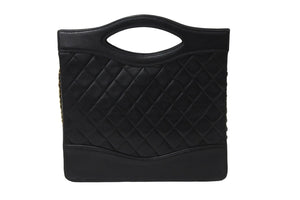 CHANEL シャネル ハンドバッグ マトラッセ 2WAY ショルダーバッグ 1番台 ブラック ラムスキン ゴールド金具 良品 中古 56065