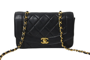 CHANEL シャネル ショルダーバッグ ダイアナ22 マトラッセ チェーン ヴィンテージ 2番台 ブラック ゴールド金具 美品 中古 56066