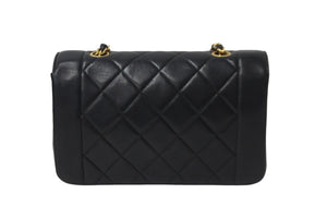 CHANEL シャネル ショルダーバッグ ダイアナ22 マトラッセ チェーン ヴィンテージ 2番台 ブラック ゴールド金具 美品 中古 56066