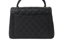 Load image into Gallery viewer, CHANEL シャネル ケリー型 ハンドバッグ トップハンドル 5番台 キャビアスキン ブラック ゴールド金具 美品 中古 56069