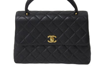 Load image into Gallery viewer, CHANEL シャネル ケリー型 ハンドバッグ トップハンドル 5番台 キャビアスキン ブラック ゴールド金具 美品 中古 56069